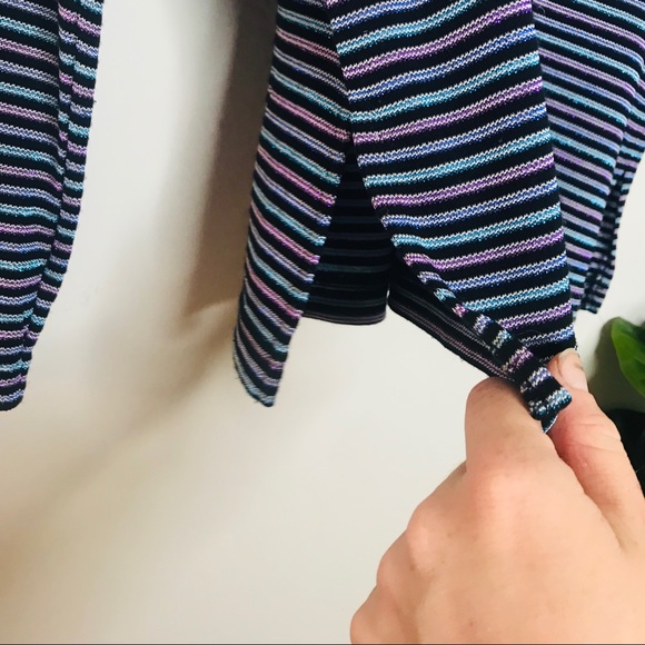 VTG Retro 80’s Shimmer Mock Turtle Neck Crop Top - Picture 3 of 6